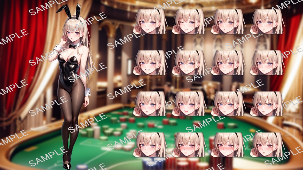 立ち絵/背景素材 バニーガール/カジノ