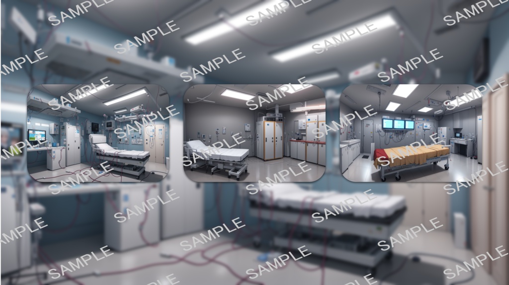 【無料版あり】立ち絵/背景 中性的な医者・研究員/病院・病室・手術室