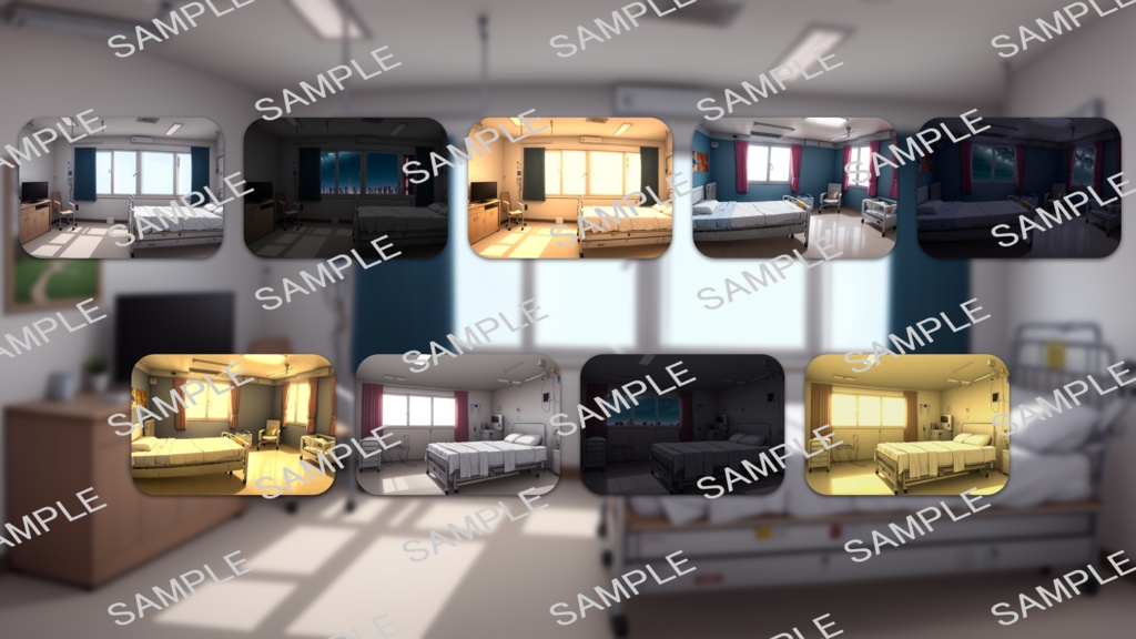 【無料版あり】立ち絵/背景 中性的な医者・研究員/病院・病室・手術室