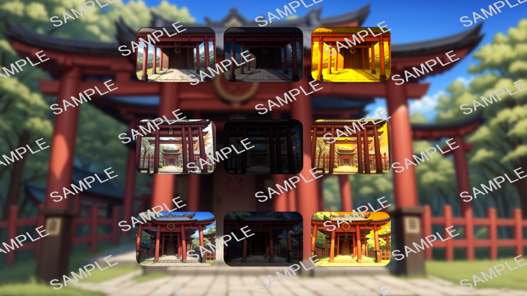 立ち絵/背景 狐巫女/神社・和室・物置(昼夜夕差分あり)