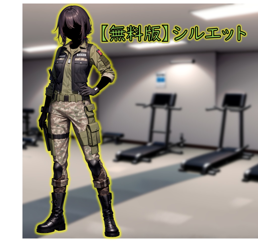 【無料版あり】立ち絵/背景 軍服の女性2/砂漠・洞窟(時間別差分あり)