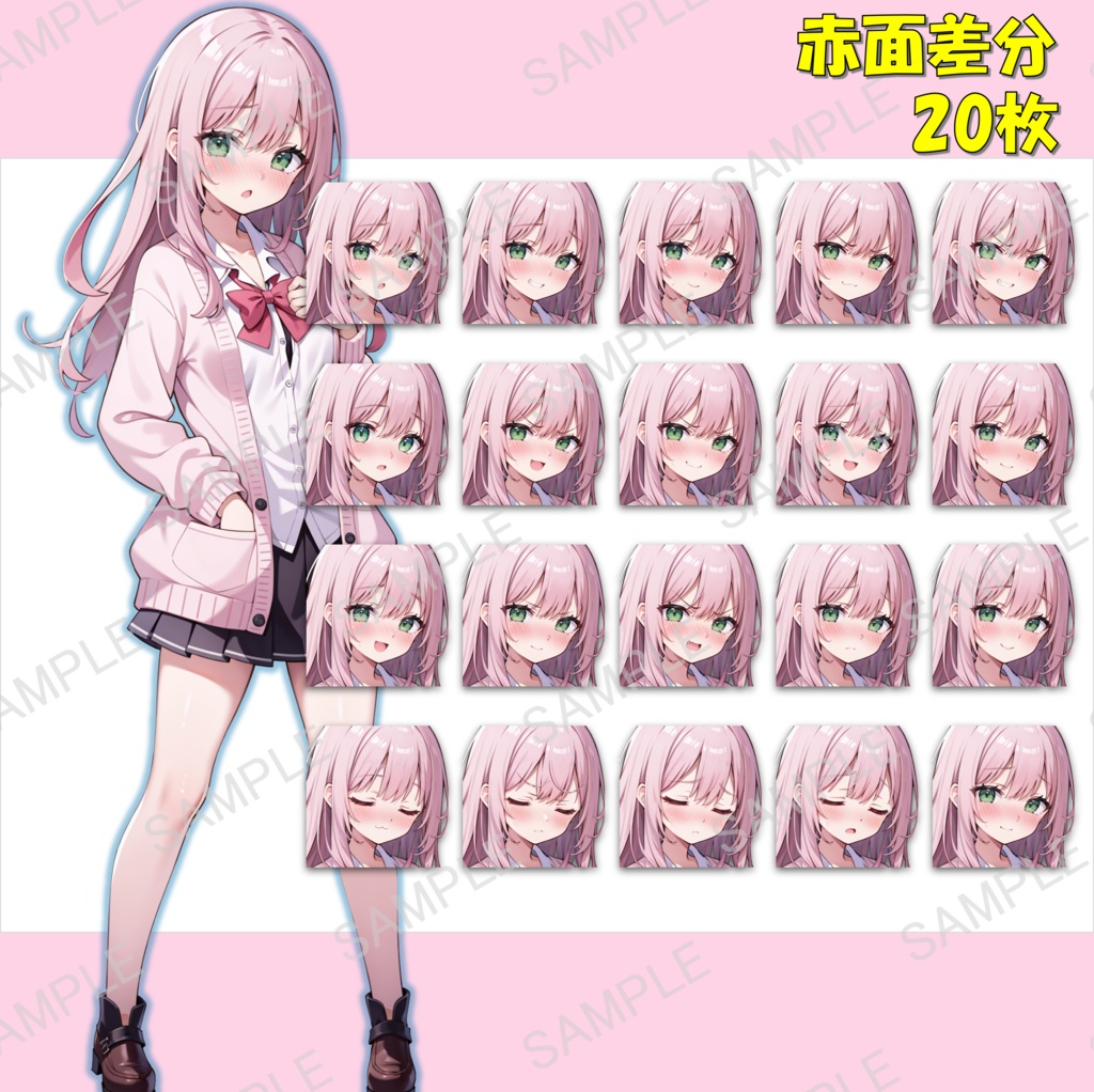 【無料版あり】ギャルっぽいピンク髪女子の立ち絵