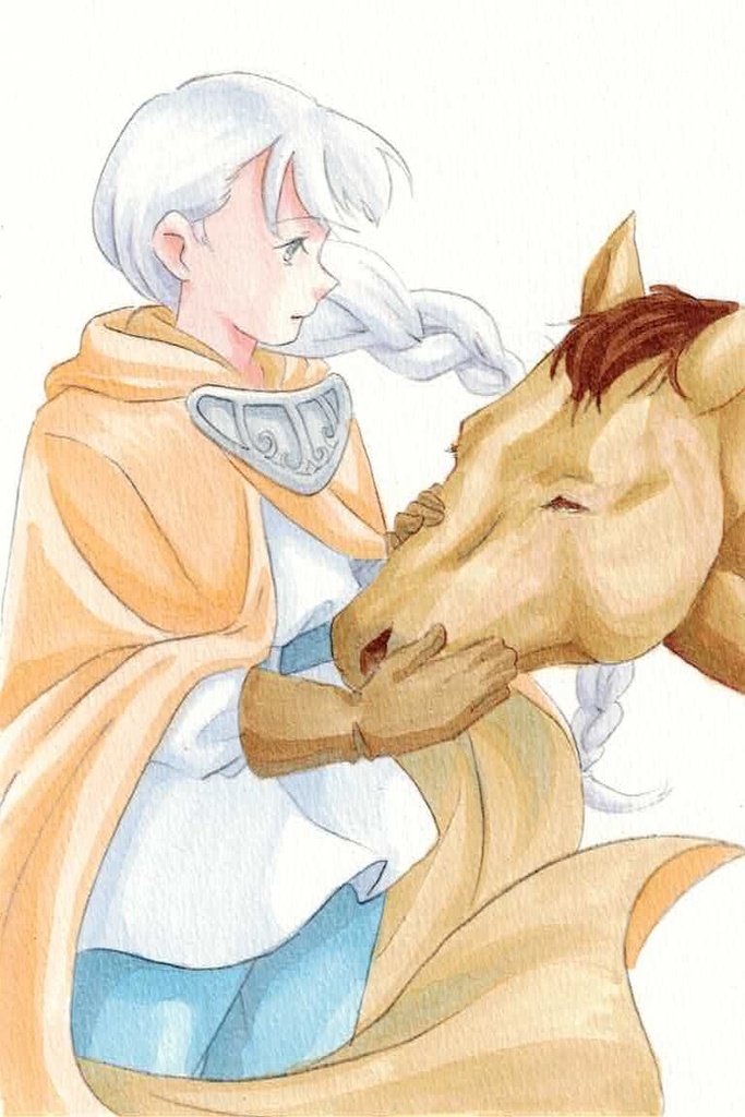 オリジナルイラスト　「馬と少女」
