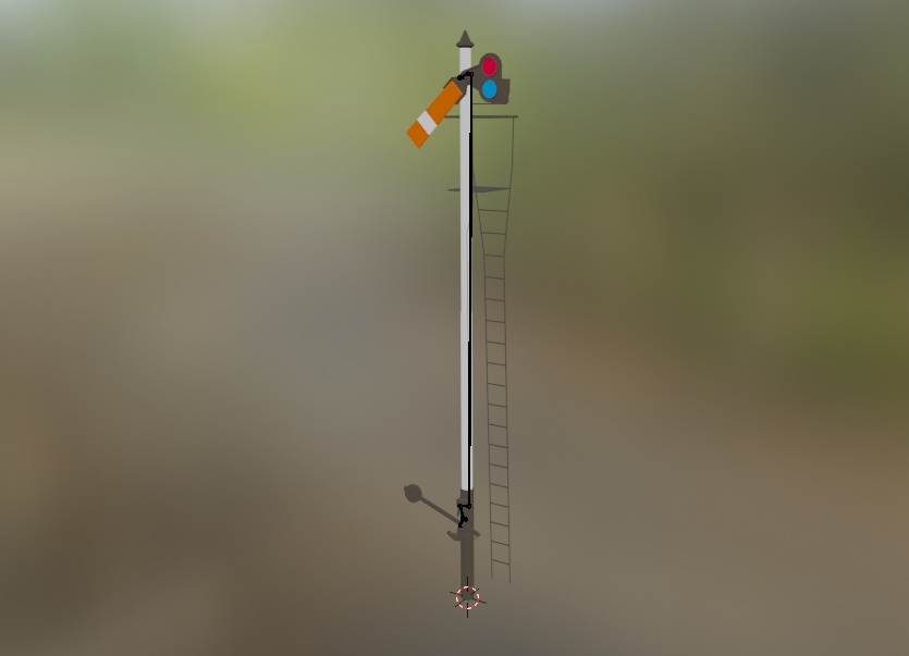 下向二位式腕木信号機