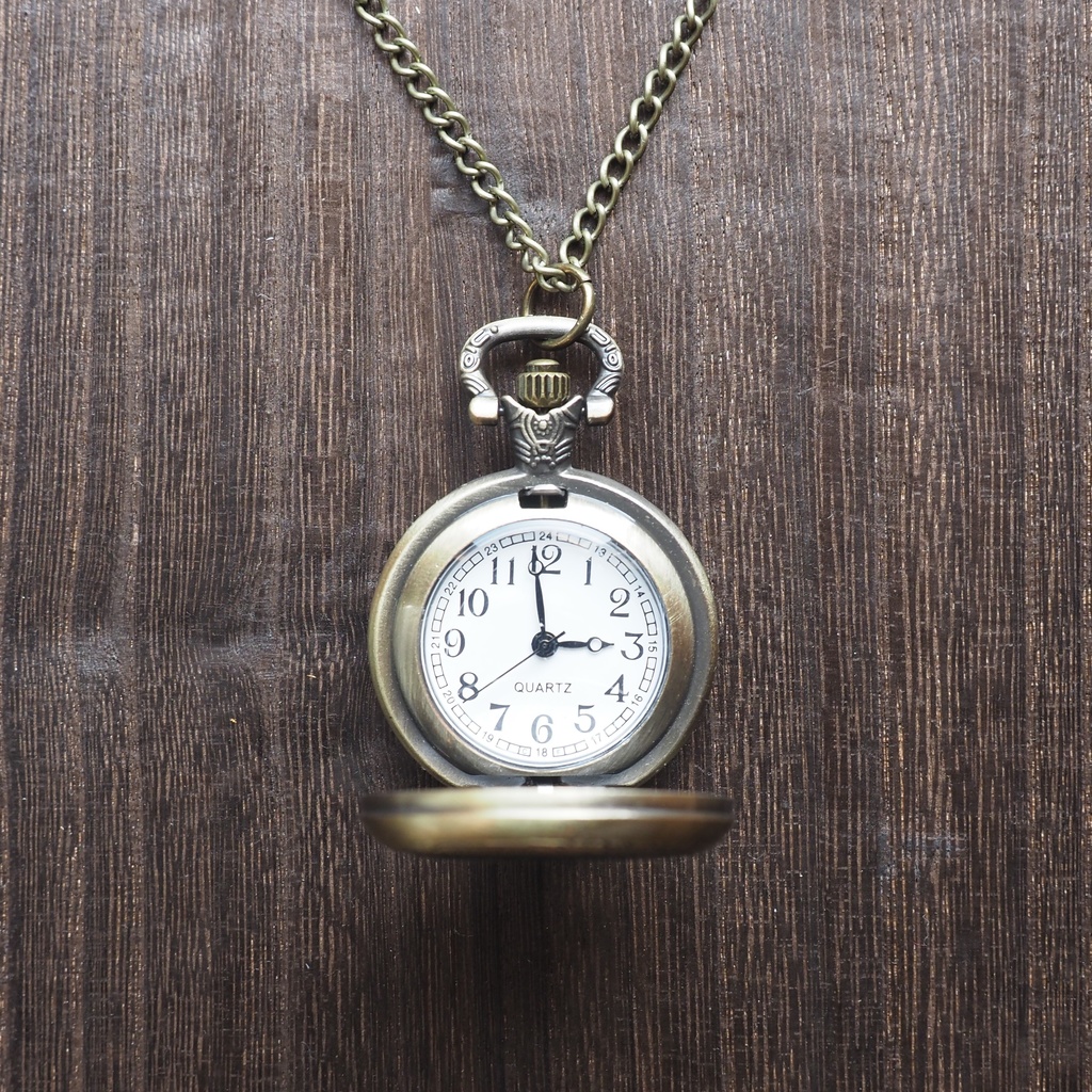 手描きキプリスモルフォの懐虫時計