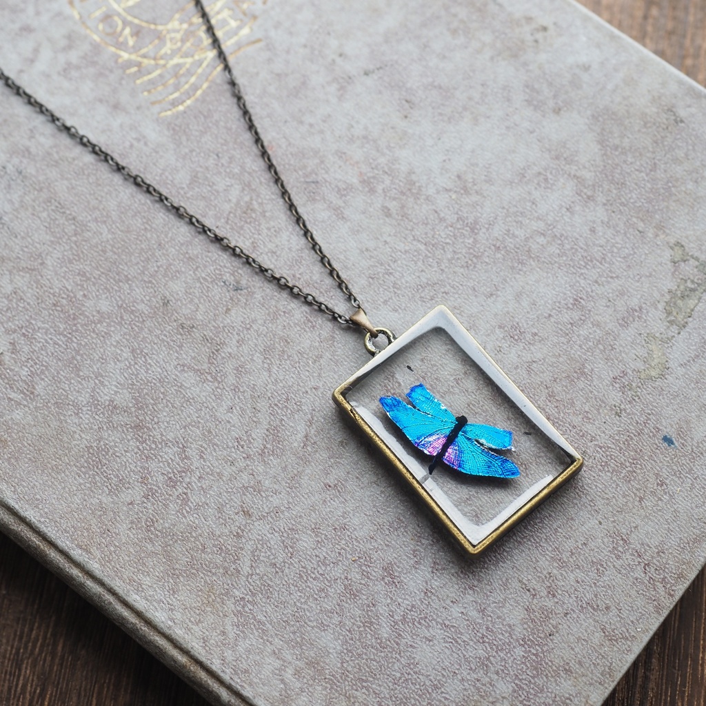 【7/23~販売開始】手描きチョウトンボのネックレス(パーツ交換可)