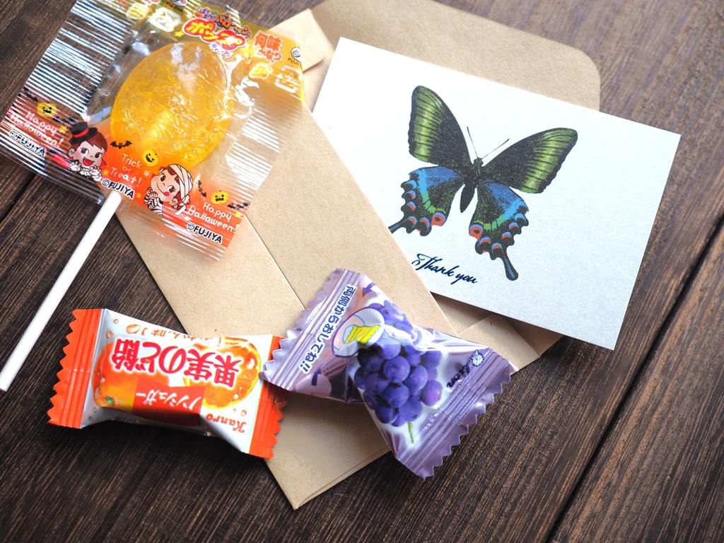 ミヤマカラスアゲハのサンクスカード（5枚入り）