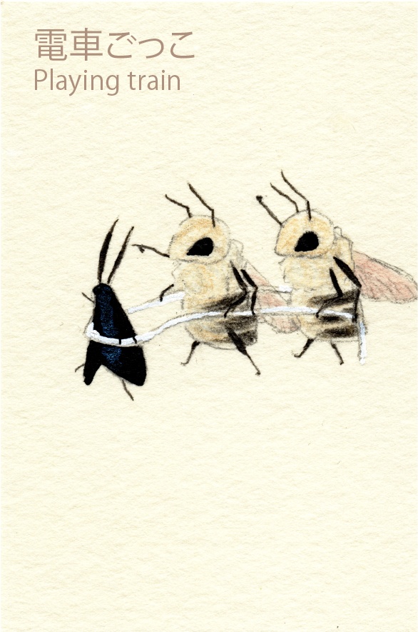 ミニイラスト原画:ふわふわな方々(Fluffy fellows)