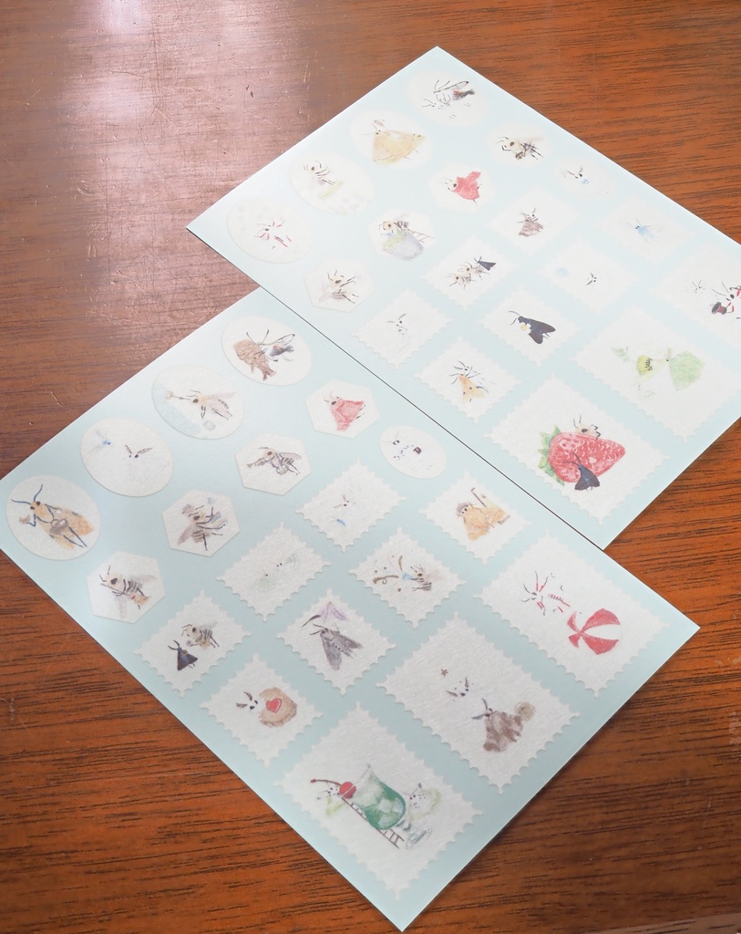 ふわふわな方々和紙シール