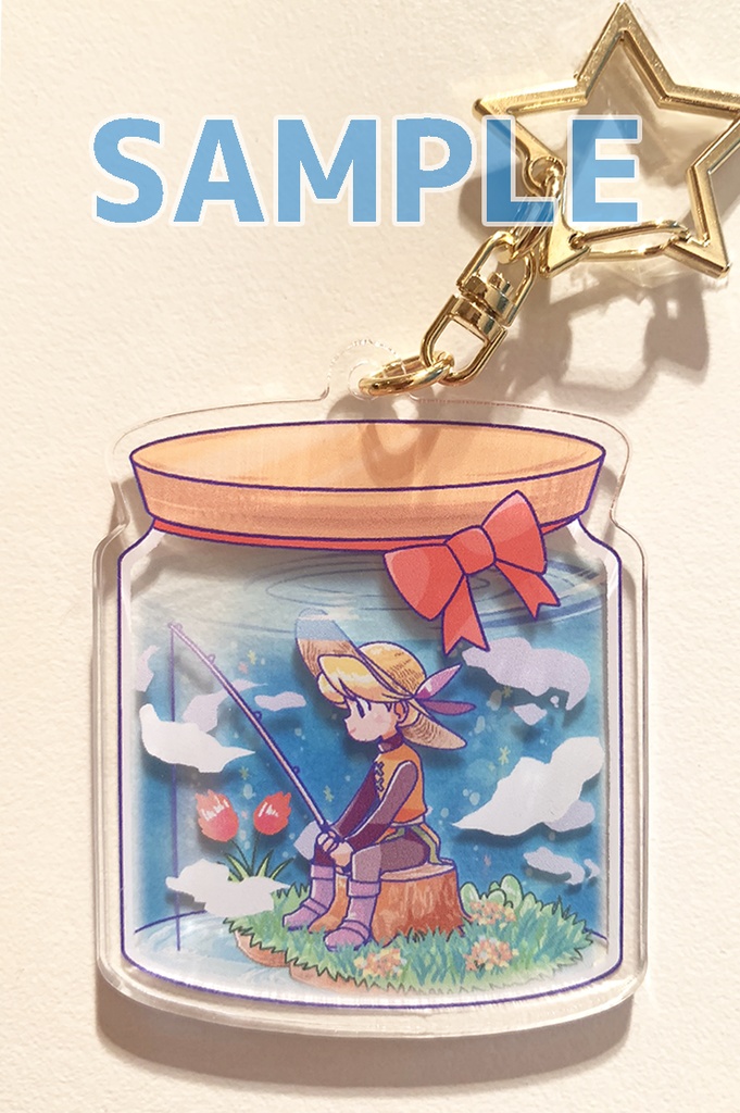 イエローアクリルキーホルダー