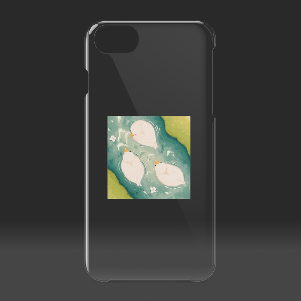 泳ぐアヒルのスマホケース