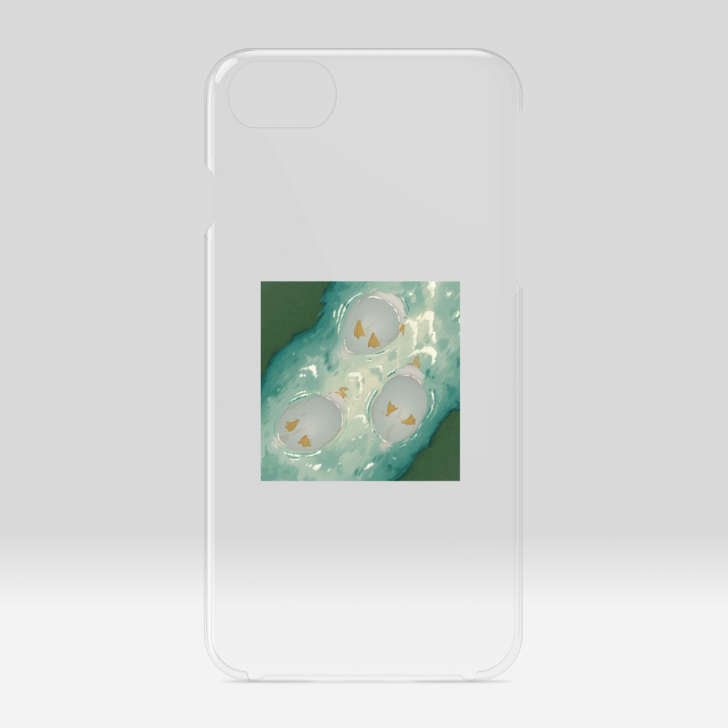 泳ぐアヒルのスマホケース