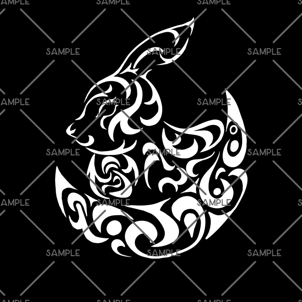 【無料版あり】ウサギのタトゥーテクスチャ