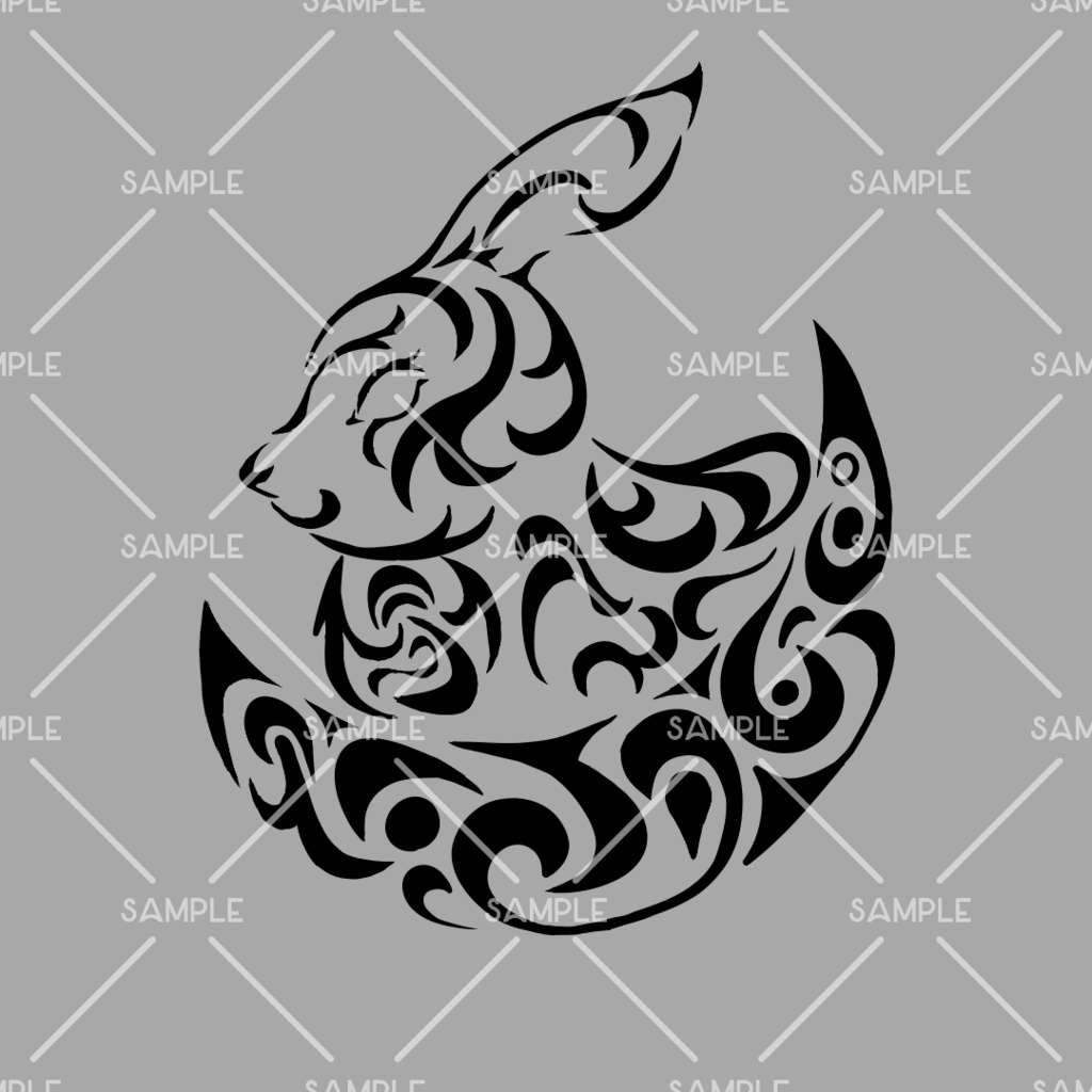 【無料版あり】ウサギのタトゥーテクスチャ