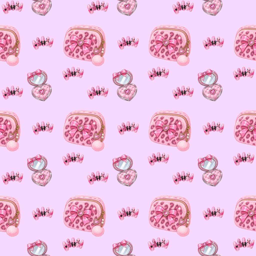 Pink Gyaru Aestheticデジタルペーパーシームレスパターン 5枚セット