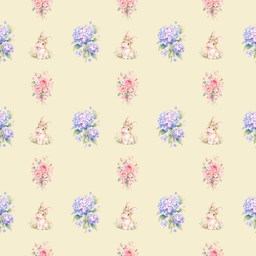 The World Of Bunnyデジタルペーパーシームレスパターン5枚セット