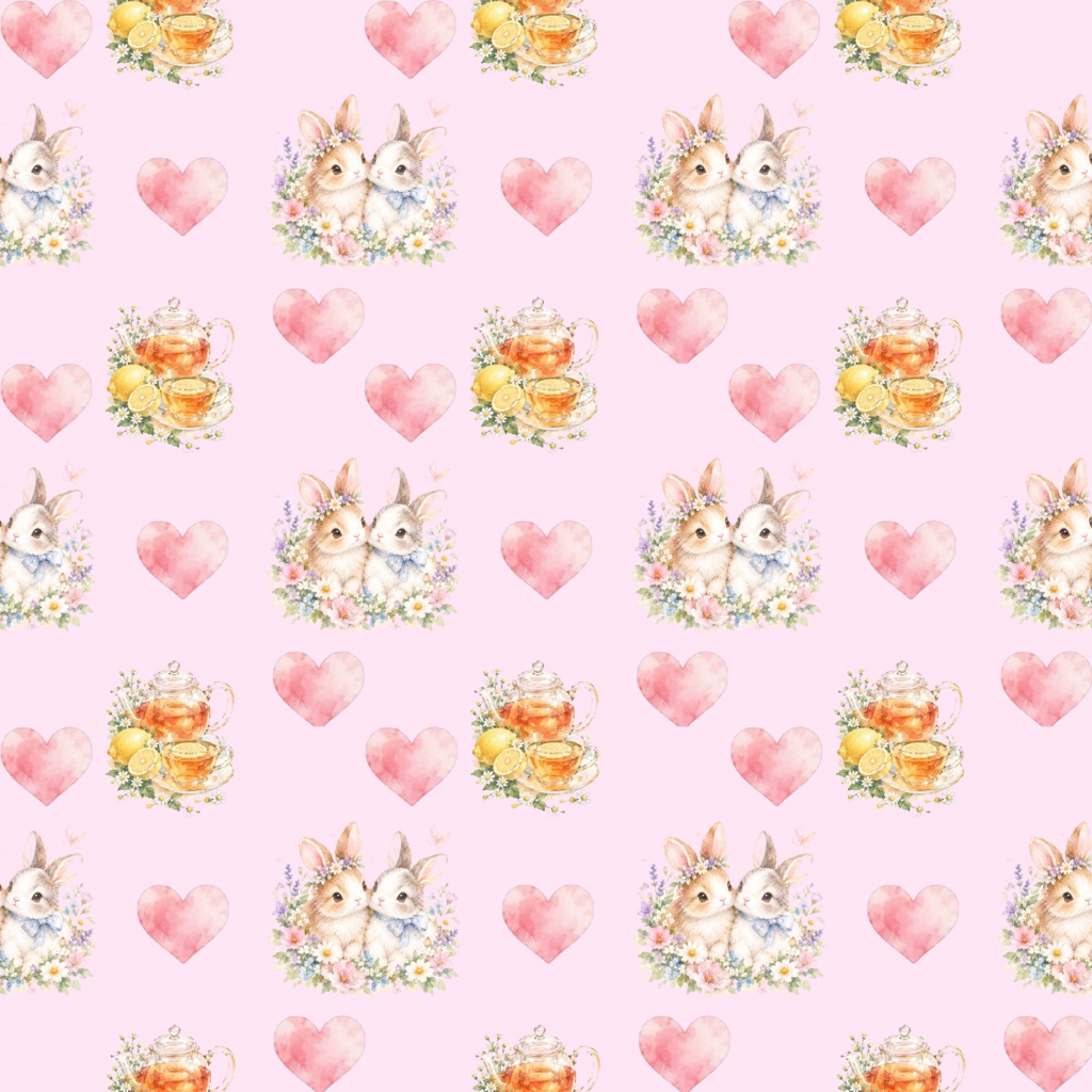 The World Of Bunnyデジタルペーパーシームレスパターン5枚セット