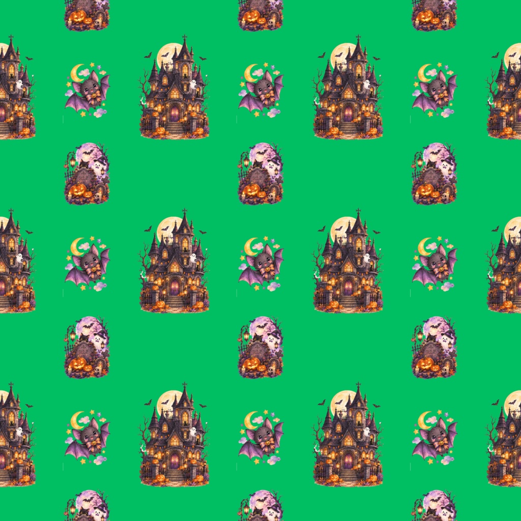 Halloweenデジタルペーパーシームレスパターン5枚セット