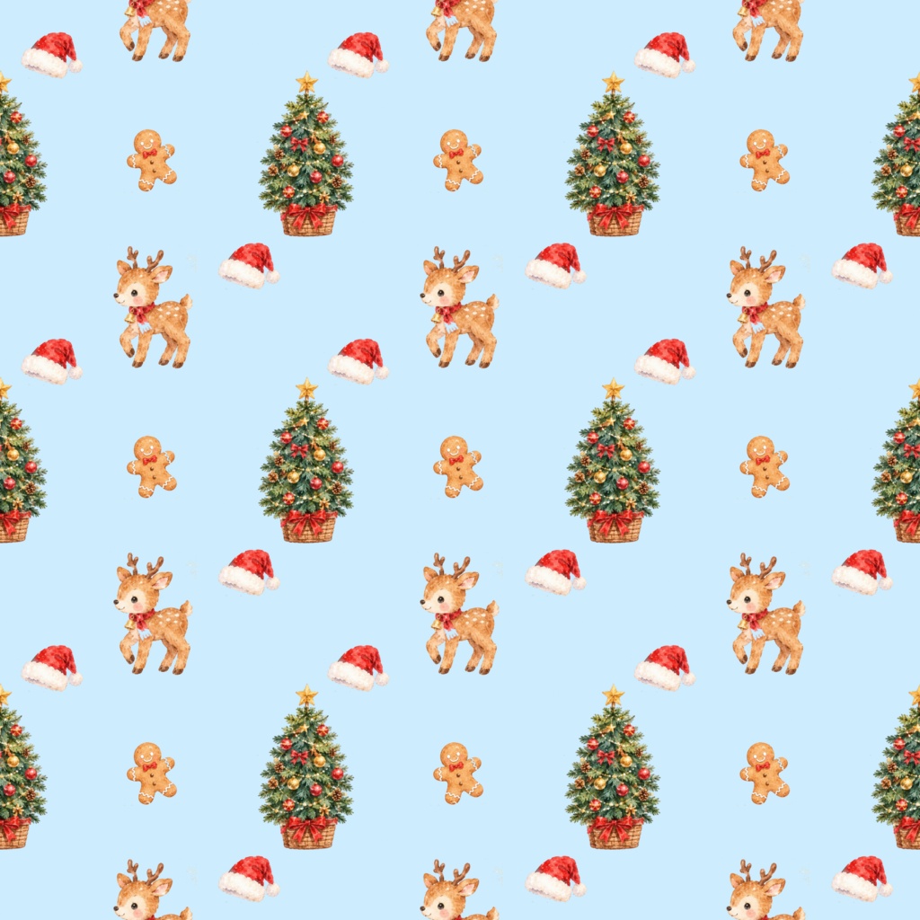 Christmasデジタルペーパーシームレスパターン5枚セット