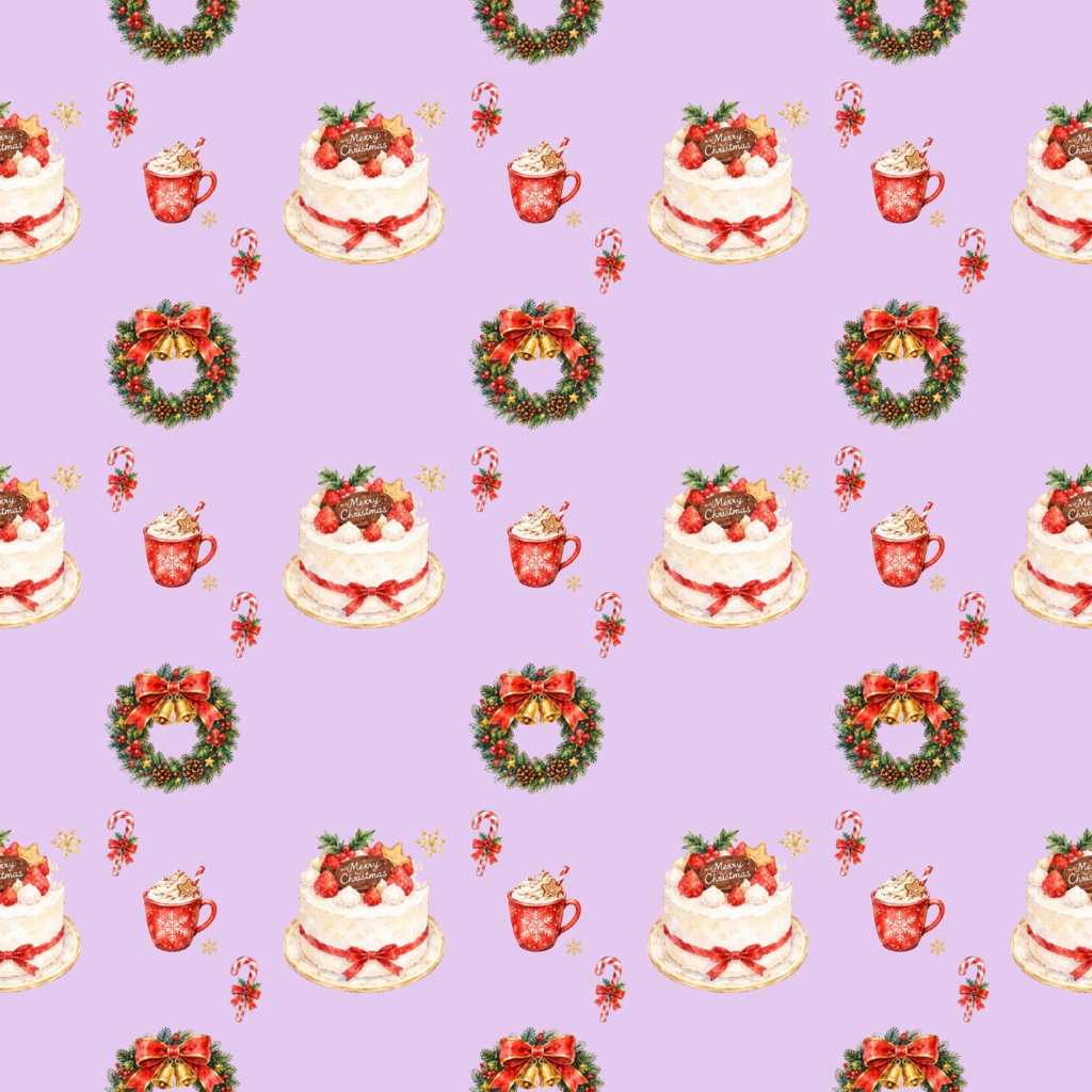 Christmasデジタルペーパーシームレスパターン5枚セット
