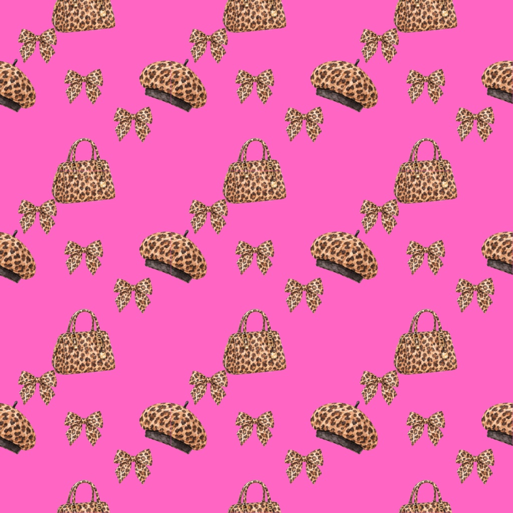 Leopard Printデジタルペーパーシームレスパターン5枚セット