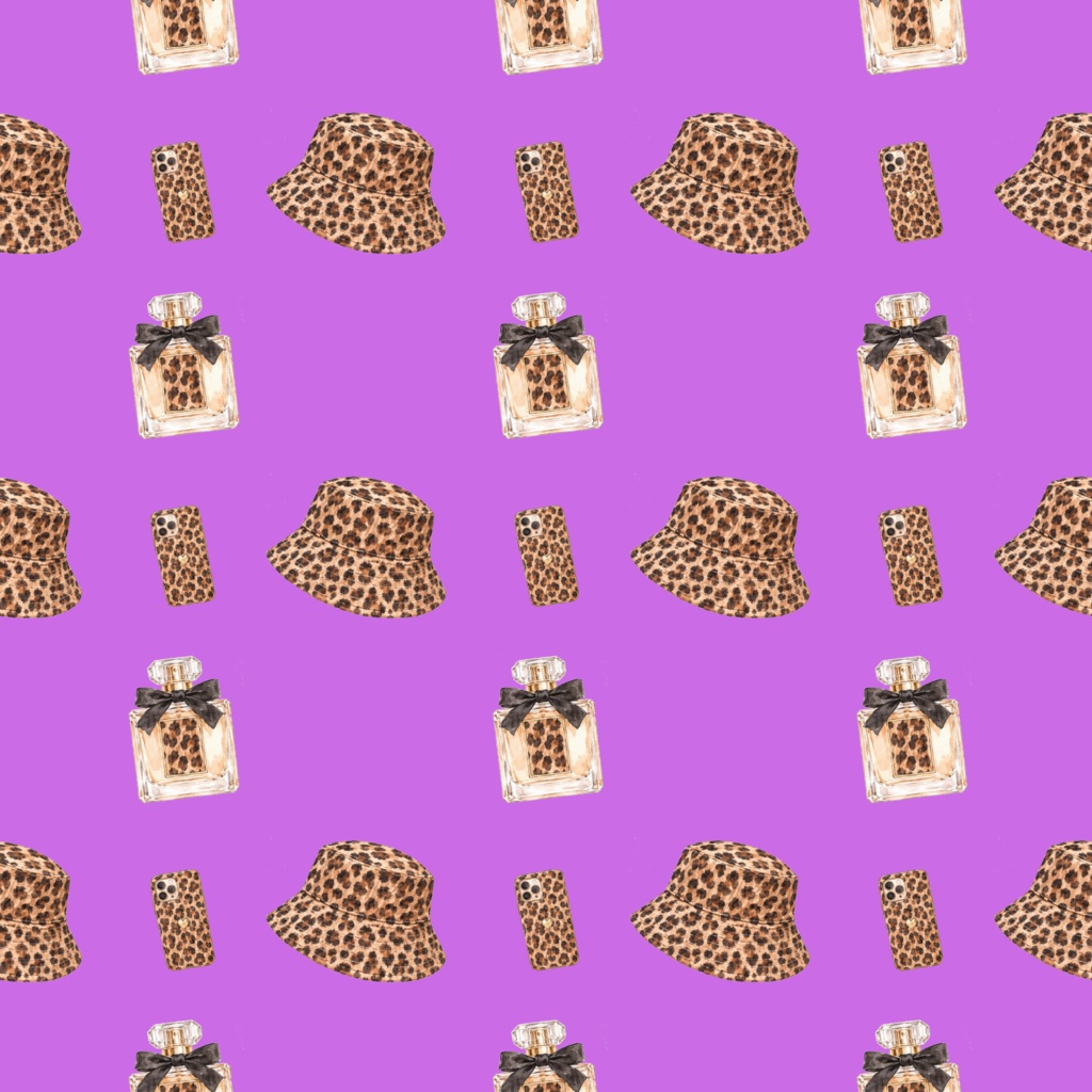 Leopard Printデジタルペーパーシームレスパターン5枚セット