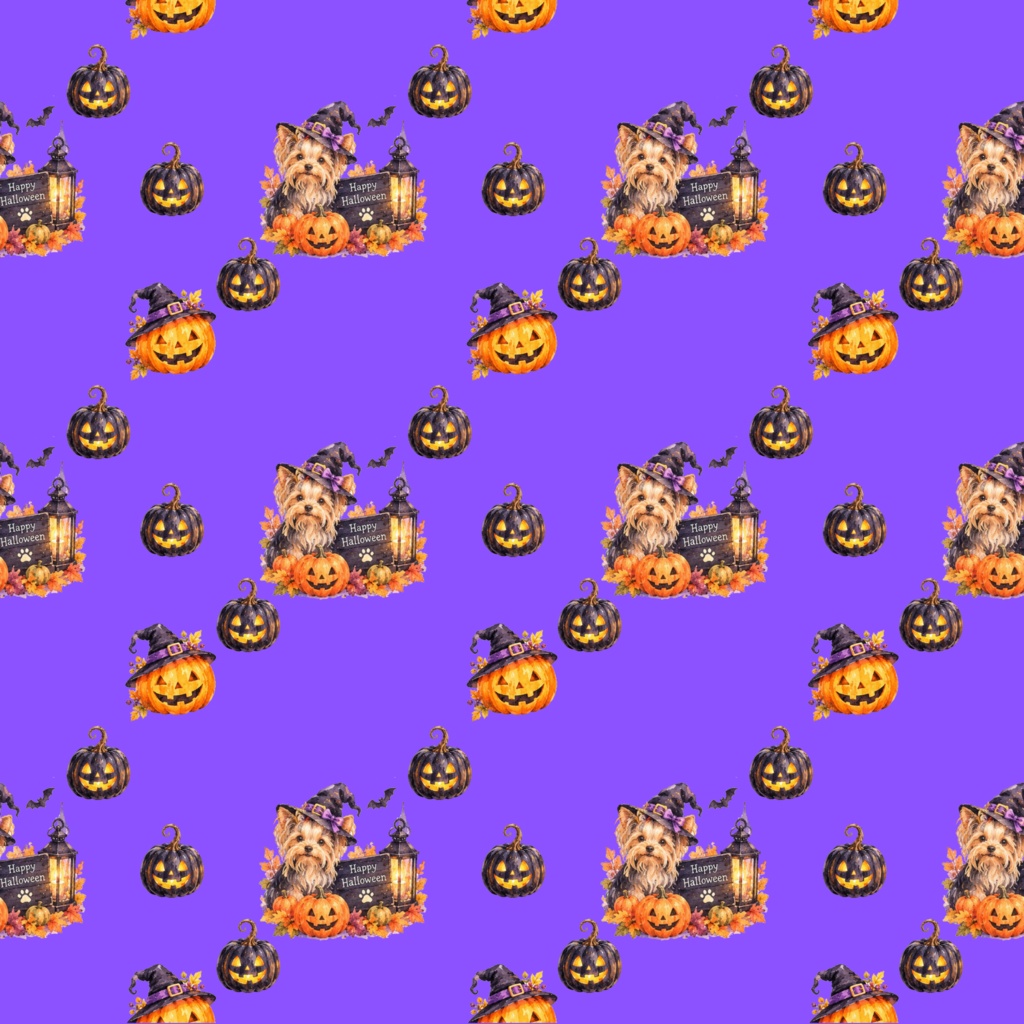 Halloween Dog Costume デジタルペーパーシームレスパターン5枚セット