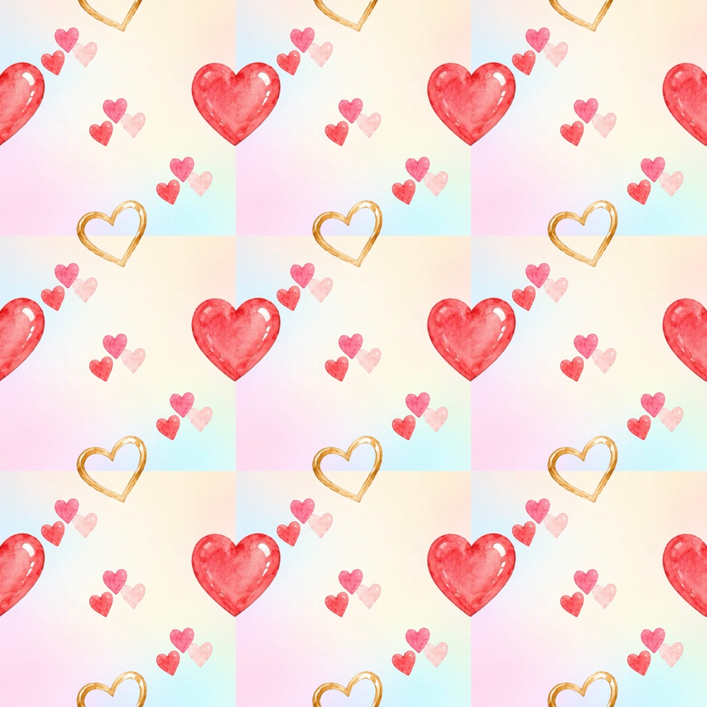 Full Of Heartsデジタルペーパーシームレスパターン5枚セット