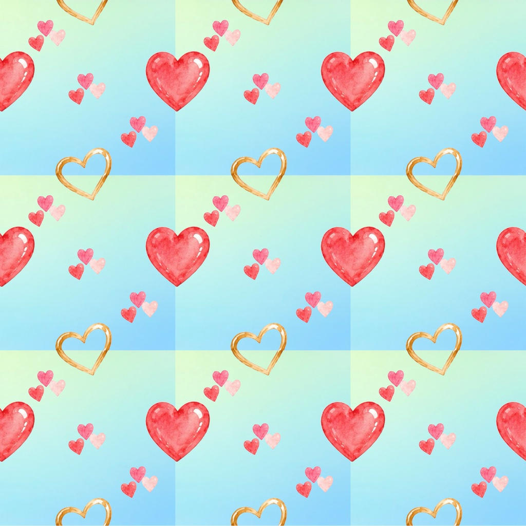 Full Of Heartsデジタルペーパーシームレスパターン5枚セット