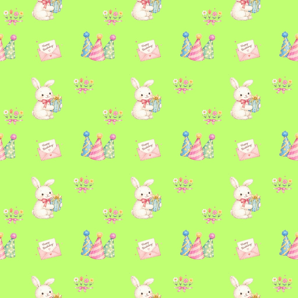 Happy Birthday!デジタルペーパーシームレスパターン5枚セット
