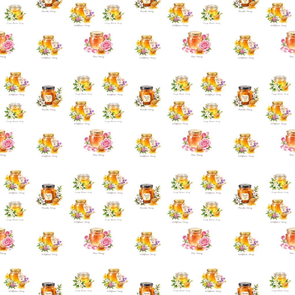 Various Kinds Of Honeyデジタルペーパーシームレスパターン5枚セット