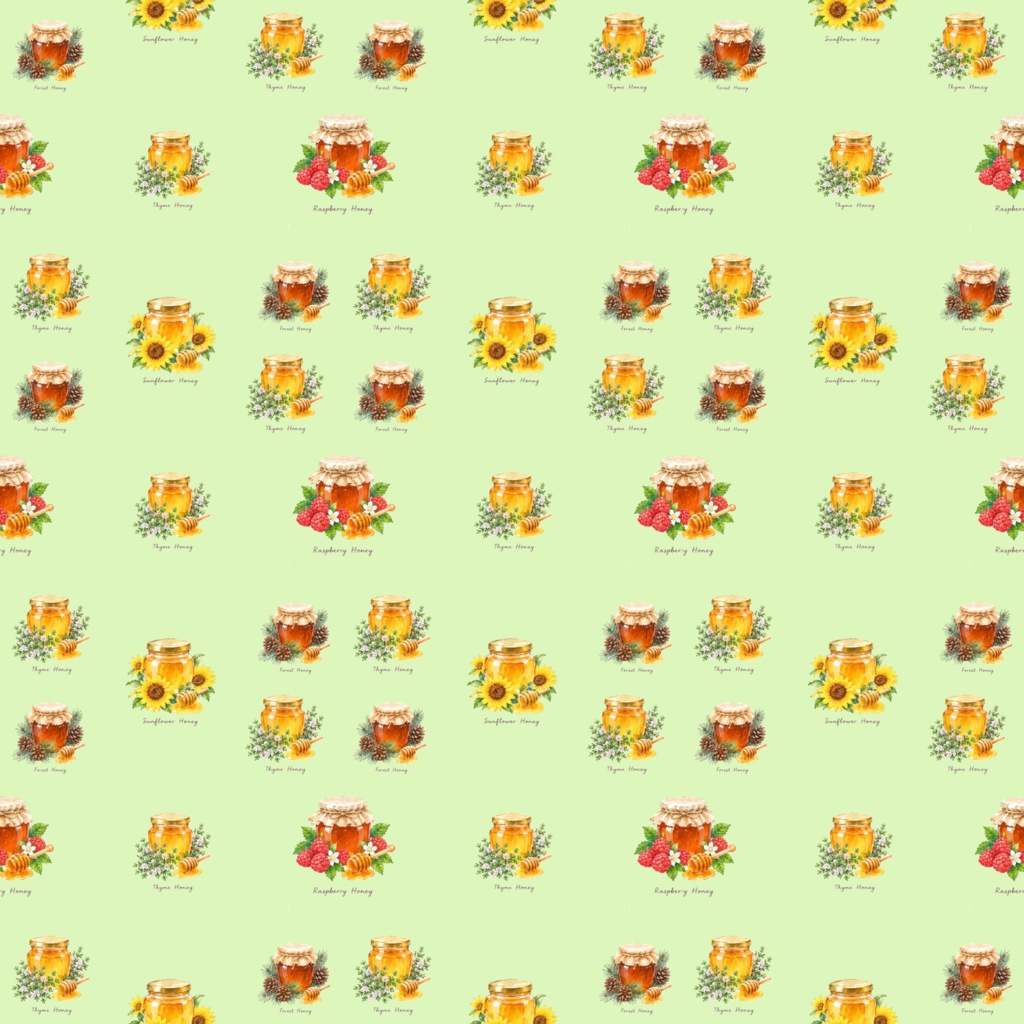 Various Kinds Of Honeyデジタルペーパーシームレスパターン5枚セット