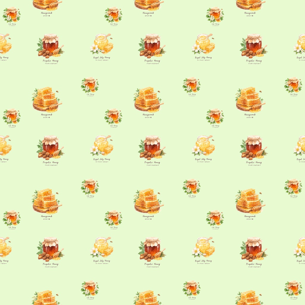 Various Kinds Of Honeyデジタルペーパーシームレスパターン5枚セット