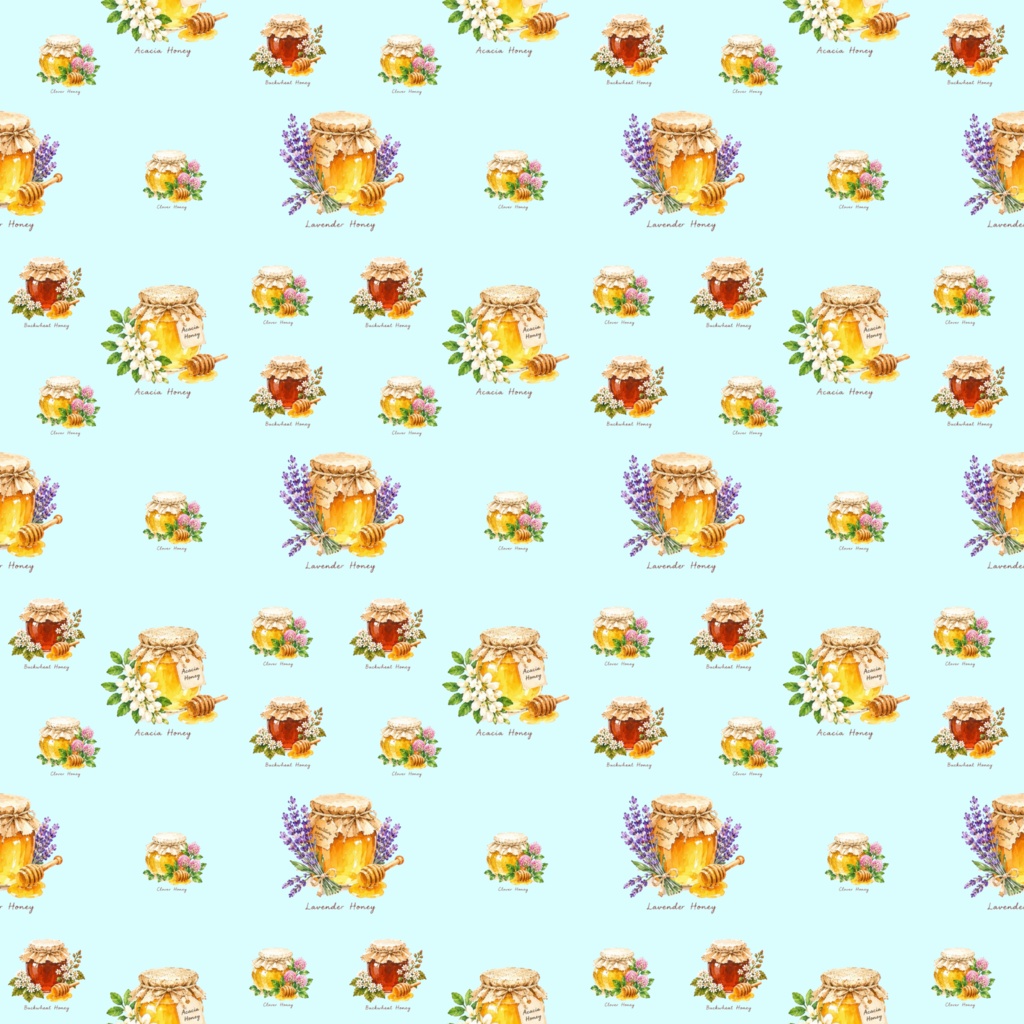 Various Kinds Of Honeyデジタルペーパーシームレスパターン5枚セット