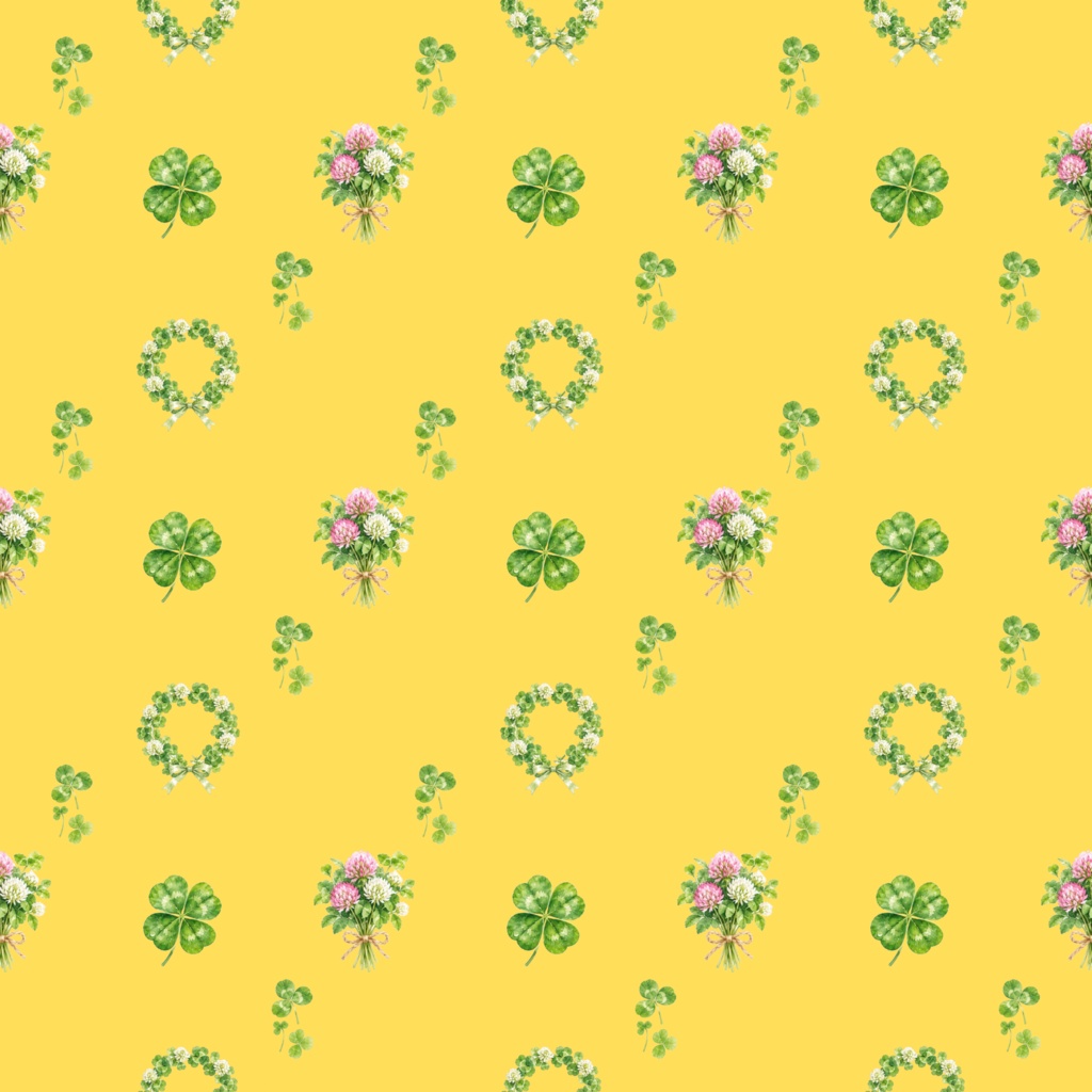 Four Leaf Cloverデジタルペーパーシームレスパターン5枚セット
