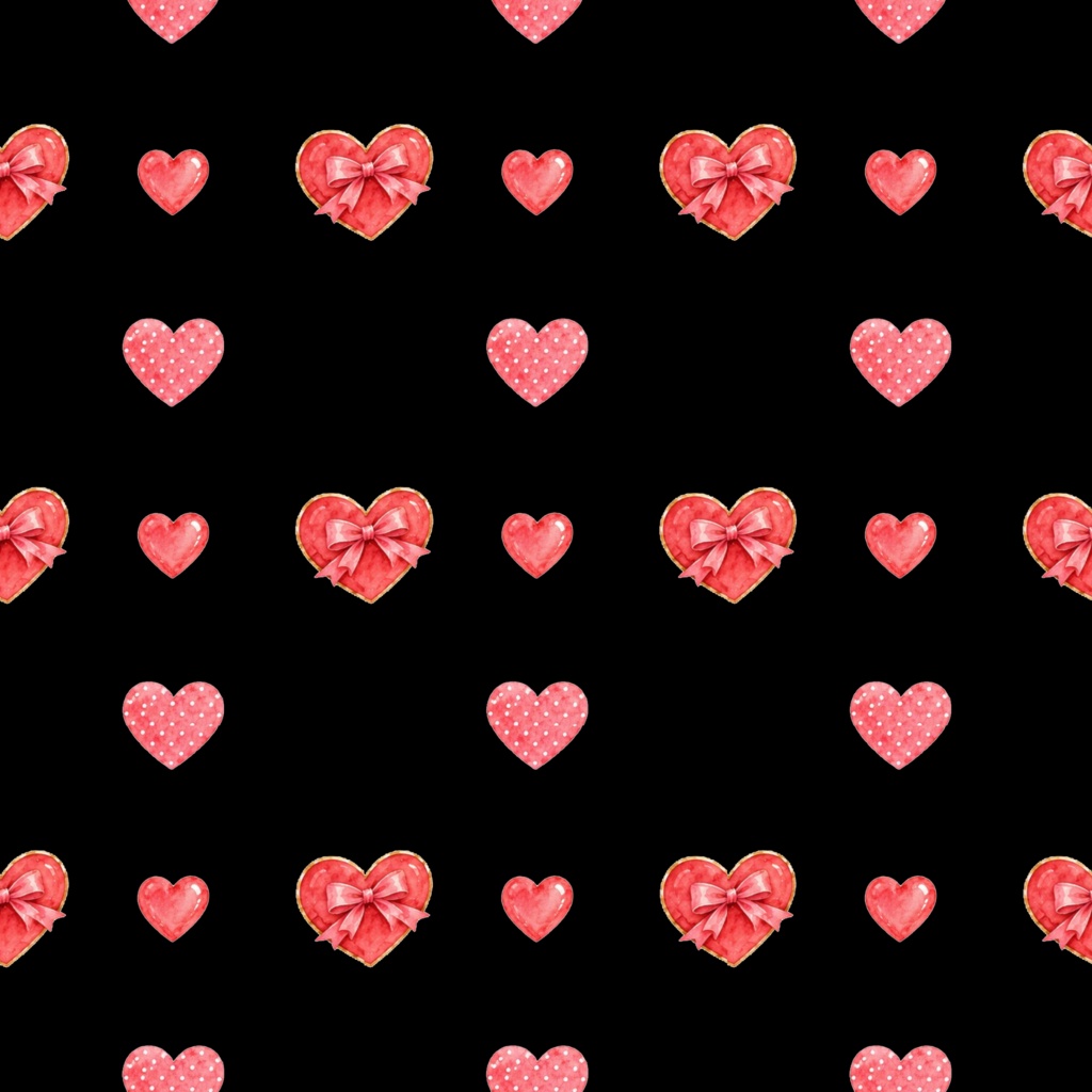 Full Of Hearts②デジタルペーパーシームレスパターン5枚セット