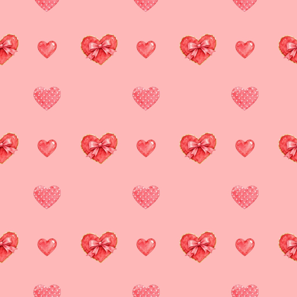Full Of Hearts②デジタルペーパーシームレスパターン5枚セット
