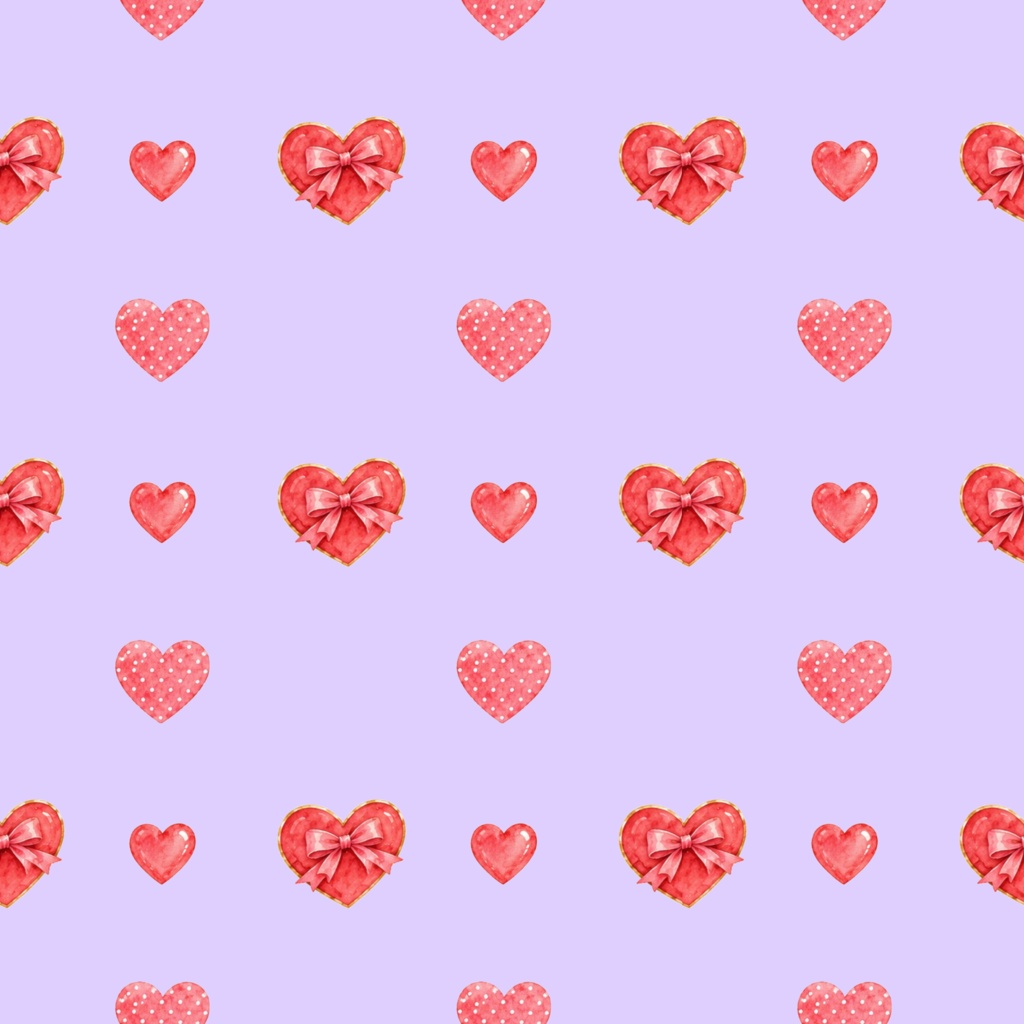 Full Of Hearts②デジタルペーパーシームレスパターン5枚セット