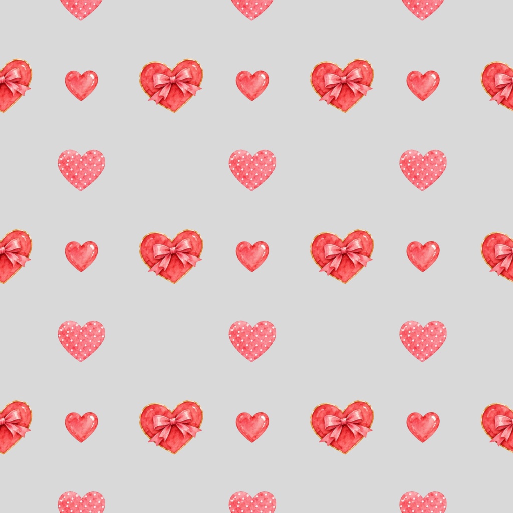 Full Of Hearts②デジタルペーパーシームレスパターン5枚セット