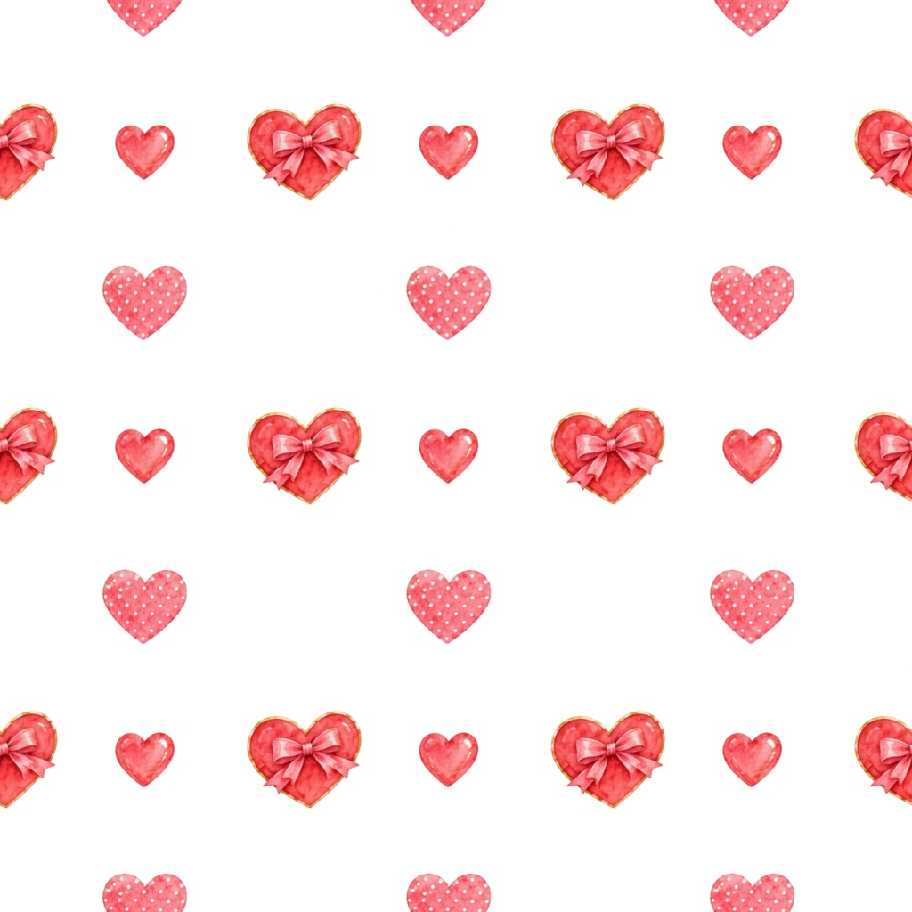 Full Of Hearts②デジタルペーパーシームレスパターン5枚セット