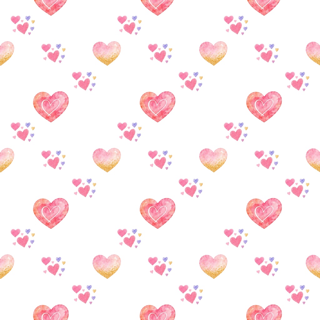 Full Of Hearts③デジタルペーパーシームレスパターン5枚セット