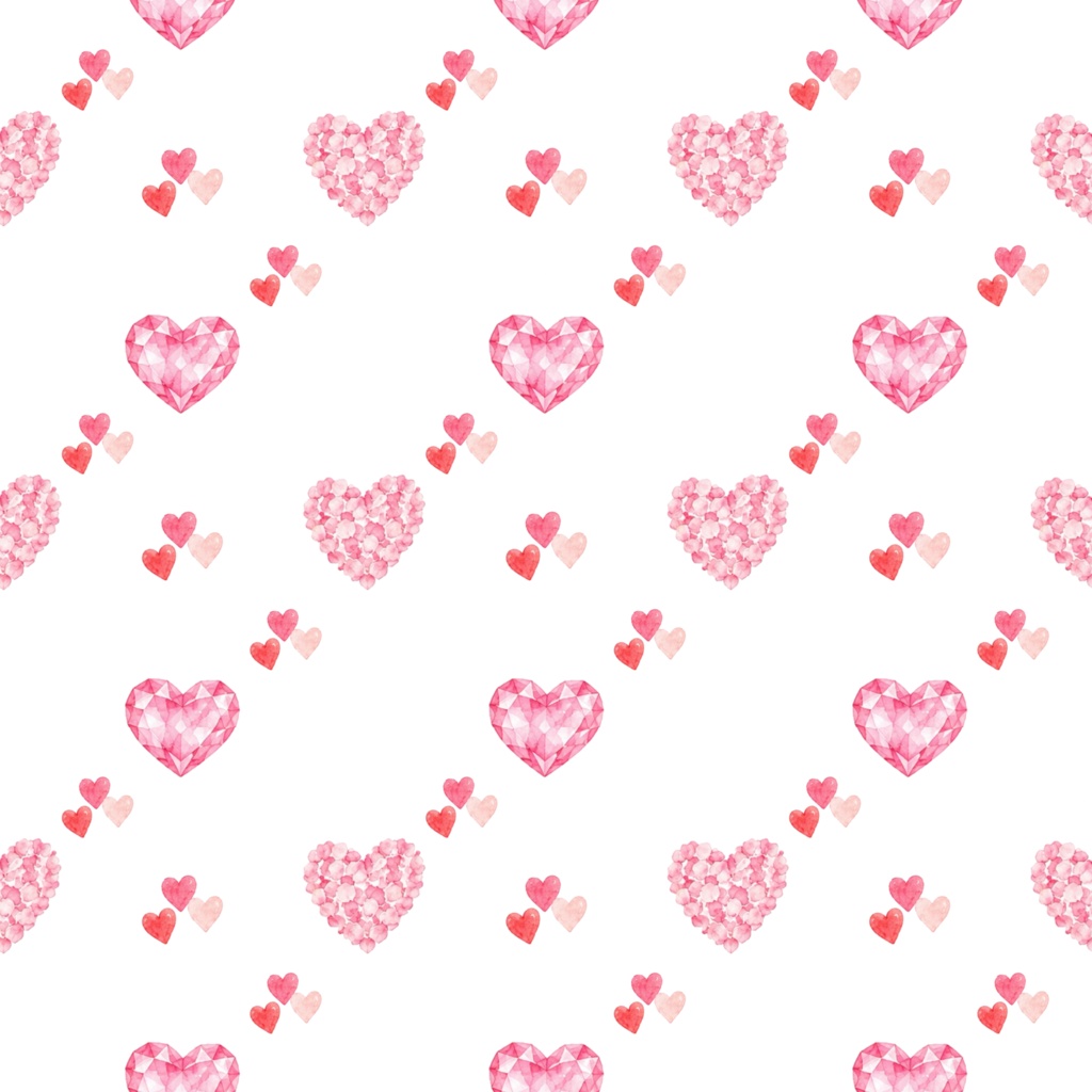 Full Of Hearts③デジタルペーパーシームレスパターン5枚セット