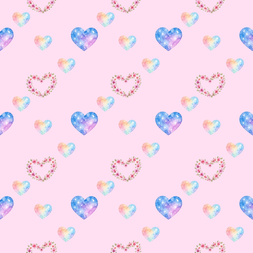 Full Of Hearts④デジタルペーパーシームレスパターン5枚セット
