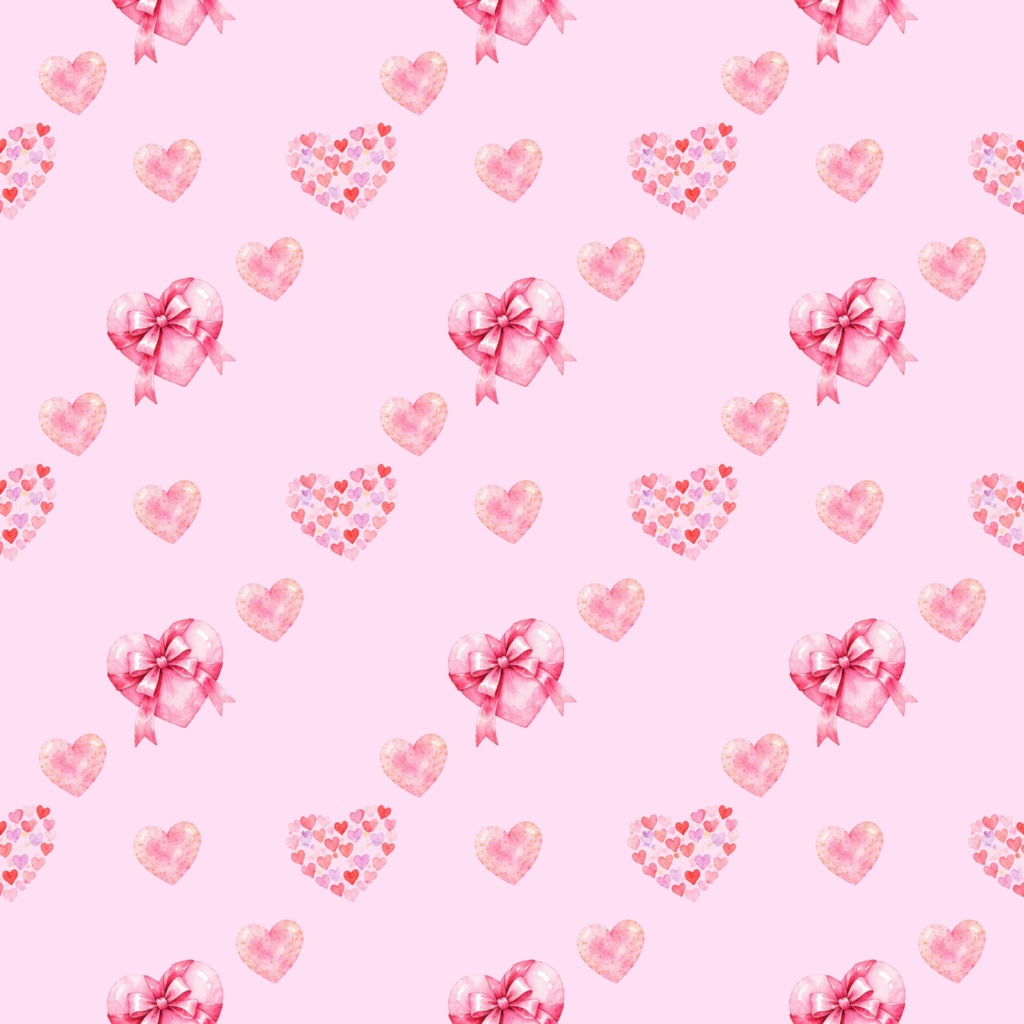 Full Of Hearts④デジタルペーパーシームレスパターン5枚セット