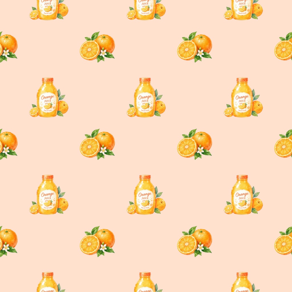 Fruit Juiceデジタルペーパーシームレスパターン5枚セット