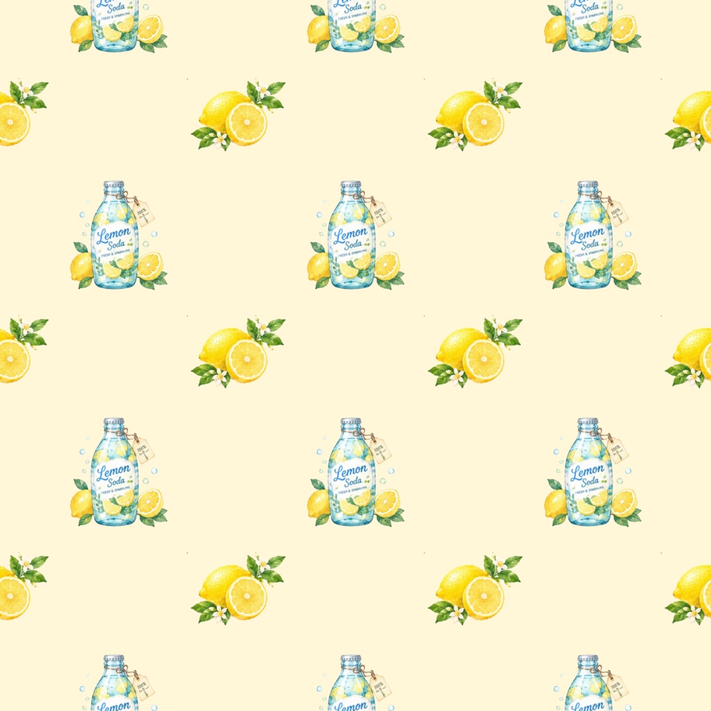 Fruit Juiceデジタルペーパーシームレスパターン5枚セット