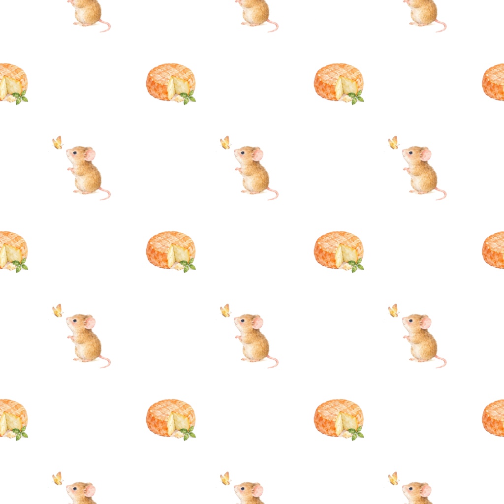 Mouse and Cheeseデジタルペーパーシームレスパターン5枚セット