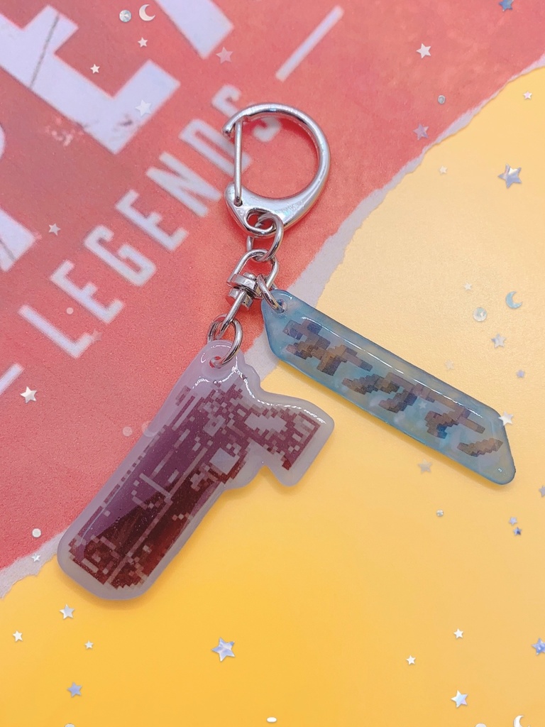 【受注生産】ドット絵風🔫武器キーホルダー(2種)