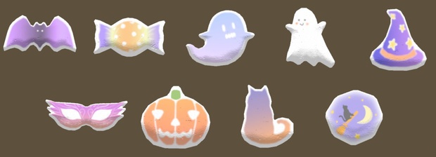 ハロウィンモチーフのクッキーセット Ver1.2+マシュマロセット