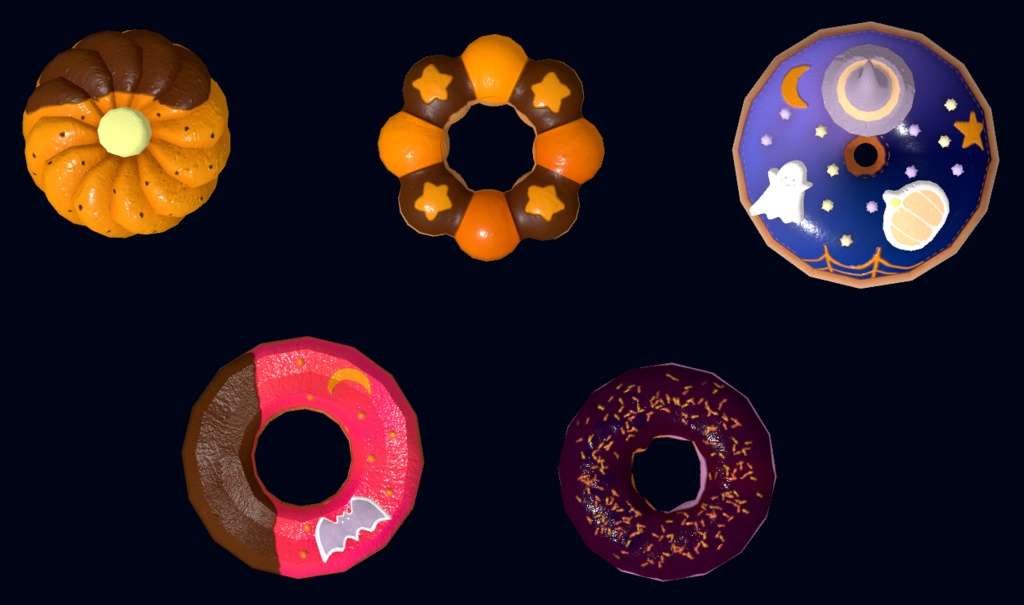 ハロウィンモチーフのドーナツ Ver1.1